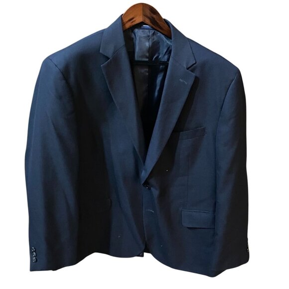 Stafford Mens Navy Blue Blazer Size 46S Lined - Picture 1 of 16